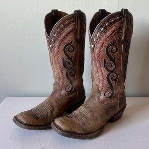 ARIAT Maroon black brown cowboy boots
